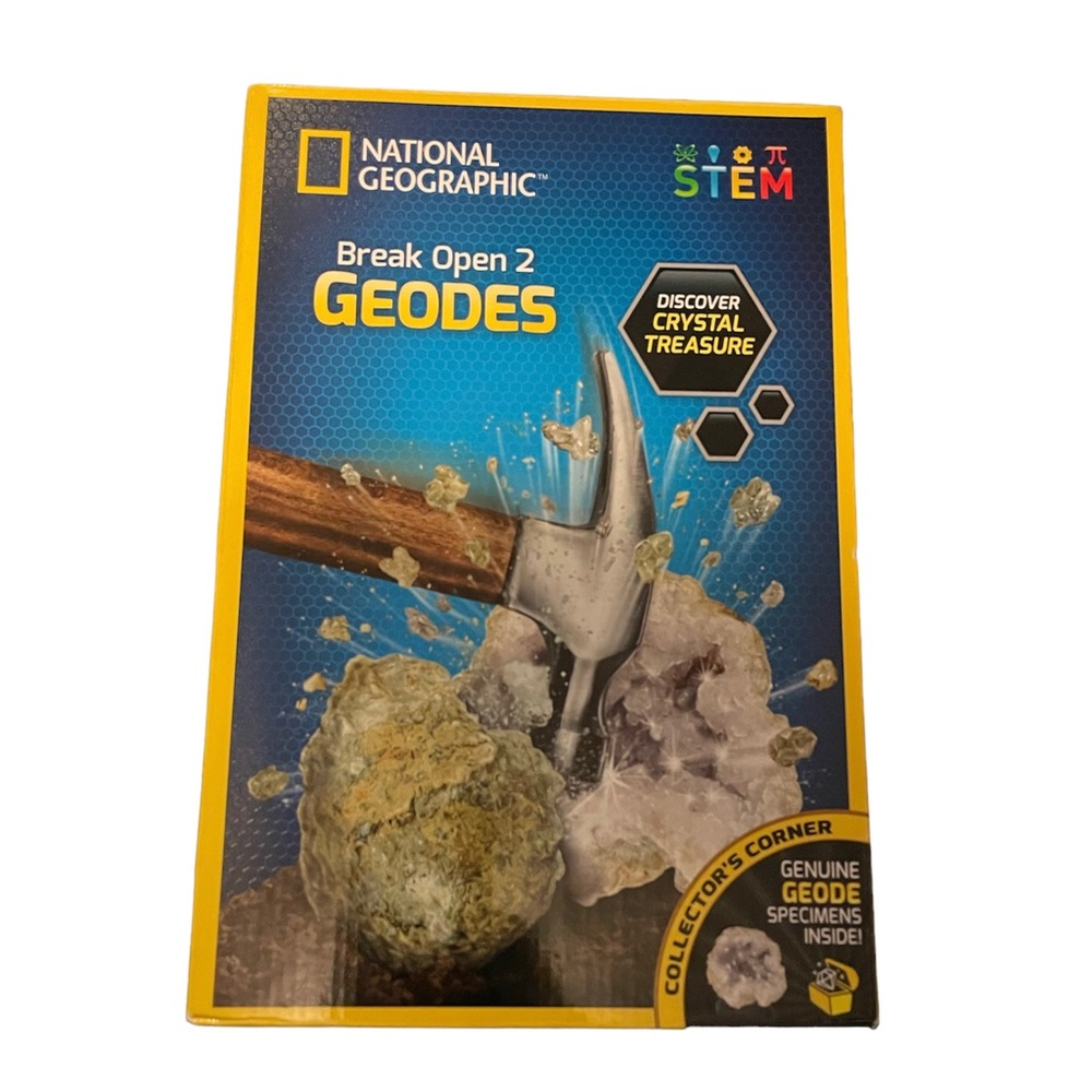 National Geographic - Break Open 2 Geodes Crystal Treasure Science Kit (NEW)